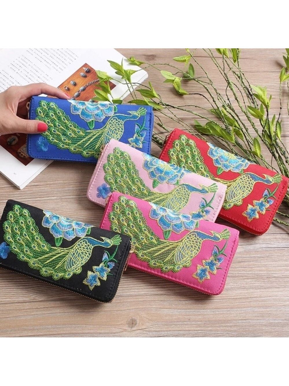 Artisan Embroidered Wallets - Colors & Styles Available - Picture 6 of 16